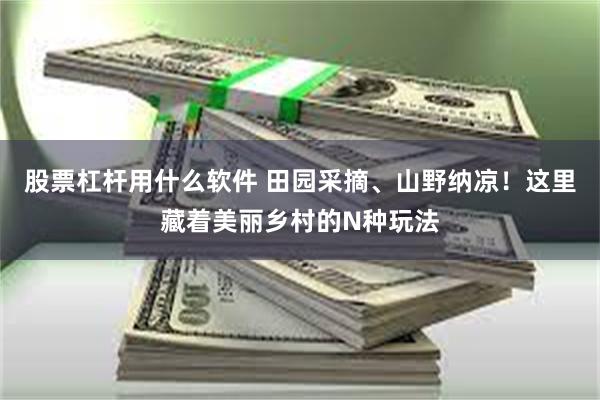 股票杠杆用什么软件 田园采摘、山野纳凉！这里藏着美丽乡村的N种玩法