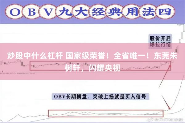 炒股中什么杠杆 国家级荣誉！全省唯一！东莞朱树轩，闪耀央视
