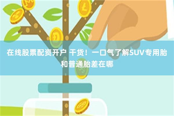 在线股票配资开户 干货！一口气了解SUV专用胎和普通胎差在哪
