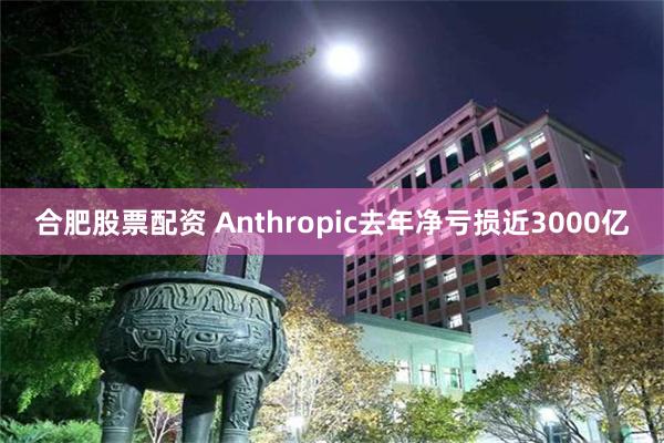 合肥股票配资 Anthropic去年净亏损近3000亿