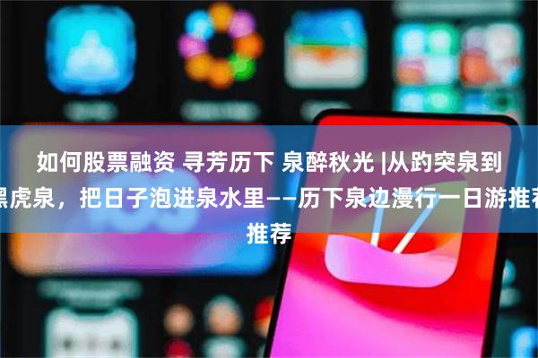 如何股票融资 寻芳历下 泉醉秋光 |从趵突泉到黑虎泉，把日子泡进泉水里——历下泉边漫行一日游推荐